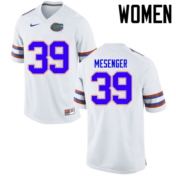 NCAA Florida Gators Jacob Mesenger Women's #39 Nike White Stitched Authentic College Football Jersey EAX1764HI